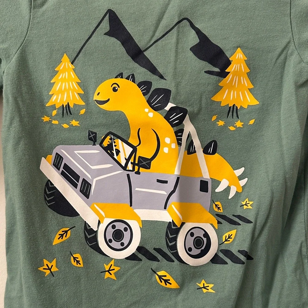 Green Dinosaur Adventure Kids Shirt - Picture 4 of 4